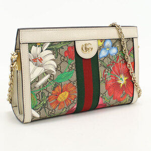 GUCCI shoulder bag chain strap Ophidia beige